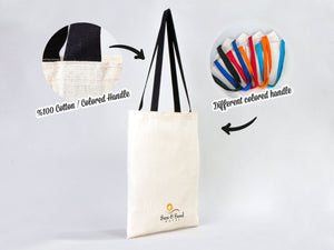 Custom Cotton Tote Bag 14"x16" with Black Handles – Personalized Logo & Promotional Bag - Pamusan.com