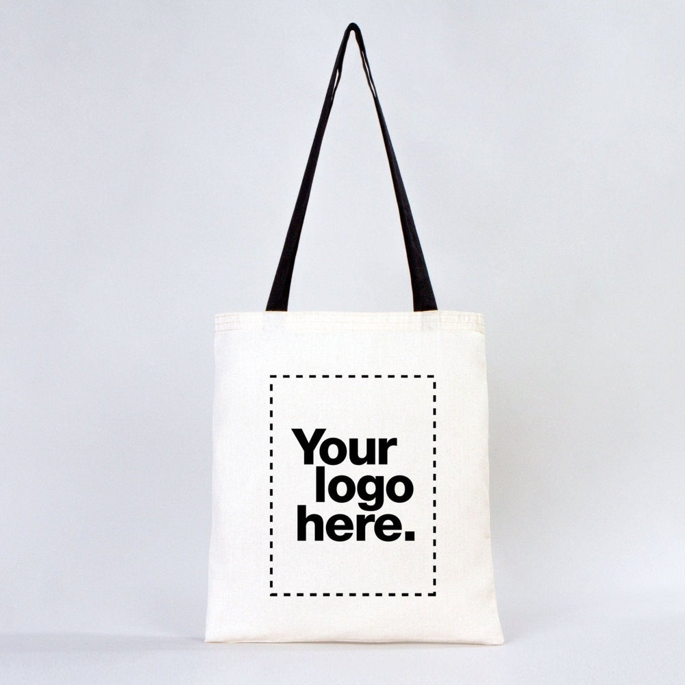 Custom Cotton Tote Bag 14"x16" with Black Handles – Personalized Logo & Promotional Bag - Pamusan.com