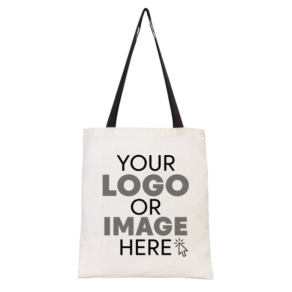 Custom Cotton Tote Bag 14"x16" with Black Handles – Personalized Logo & Promotional Bag - Pamusan.com