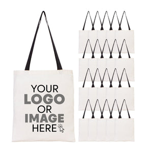 Custom Cotton Tote Bag 14"x16" with Black Handles – Personalized Logo & Promotional Bag - Pamusan.com