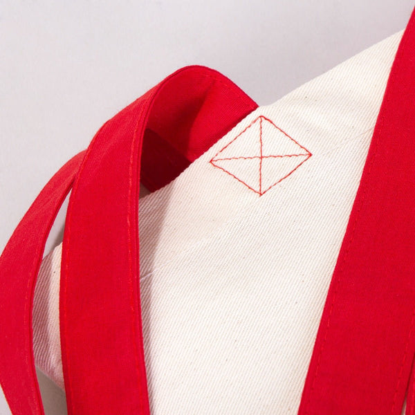 Custom Cotton Tote Bag – 16" × 14" (40 × 35 cm) – Red Handles - Pamusan.com