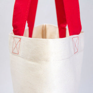 Custom Cotton Tote Bag – 16" × 14" (40 × 35 cm) – Red Handles - Pamusan.com