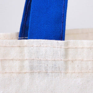 Custom Cotton Tote Bag with Saks Blue Handles – 14"x16" Eco - Friendly Logo Bag - Pamusan.com