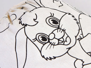 Custom Drawstring Backpacks for Kids – Dinosaur & Rabbit Design Coloring Bags — back view | Pamusan
