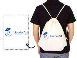 Custom Cotton Drawstring Bags – Personalized Eco-Friendly Backpacks with Logo Print — back view | Pamusan