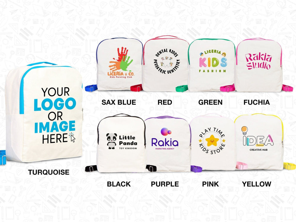 Custom Kids Canvas Backpack – Personalized School Bag for Boys & Girls (10"W x 13"H x 4"L) | Pamusan