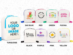 Custom Kids Canvas Backpack – Personalized School Bag for Boys & Girls (10"W x 13"H x 4"L) | Pamusan