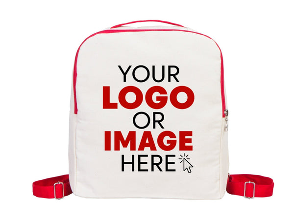 Custom Kids Canvas Backpack – Personalized School Bag for Boys & Girls (10"W x 13"H x 4"L) — back view | Pamusan
