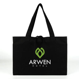 Custom Large Black Canvas Tote Bags – 18"W x 14"H x 4"L Personalized Bags With Logo - Pamusan.com