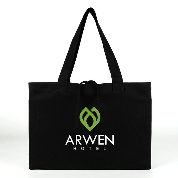 Custom Large Black Canvas Tote Bags – 18"W x 14"H x 4"L Personalized Bags With Logo - Pamusan.com