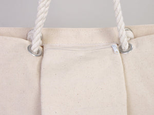 Custom Large Canvas Tote Bag with Logo & Zippered Pocket – 19"x16"x4" - Pamusan.com