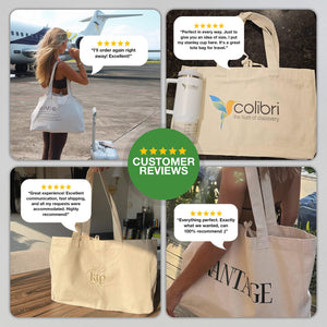 Custom Large Canvas Tote Bags – 18"W x 14"H x 4"L Personalized Cotton Bags With Logo - Pamusan.com
