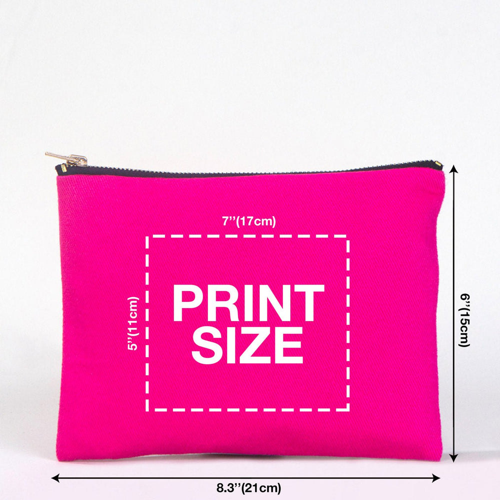 Custom Logo Fuchsia Clutch Bag – 8"x6" Personalized Makeup & Cosmetic Bag - Pamusan.com