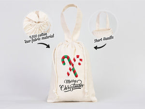 Custom Merry Christmas Bags  Logo & Text  - 6"W x 8"H - Personalized Cotton and Muslin Pouches — logo detail | Pamusan