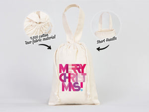 Custom Merry Christmas Gift Bag - 6"W x 8"H (15 x 20 cm) t, Personalized Christmas Mini Bag - Pamusan.com