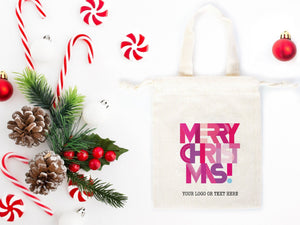 Custom Merry Christmas Gift Bag - 6"W x 8"H (15 x 20 cm) t, Personalized Christmas Mini Bag - Pamusan.com