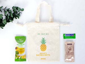 Custom Name Bachelorette Party Bag – 6" x 8" Organic Cotton Hangover Kit Pouch | Pamusan
