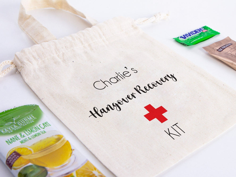 Custom Name Hangover Recovery Kit Bags - 6"W x 8"H (15.5 x 20 cm) | Pamusan