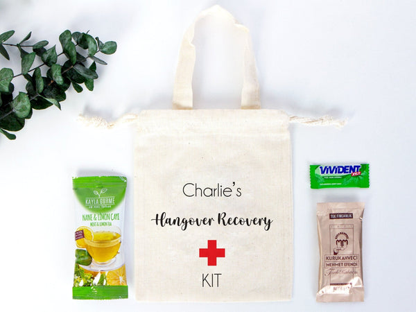 Custom Name Hangover Recovery Kit Bags - 6"W x 8"H (15.5 x 20 cm) — custom print | Pamusan