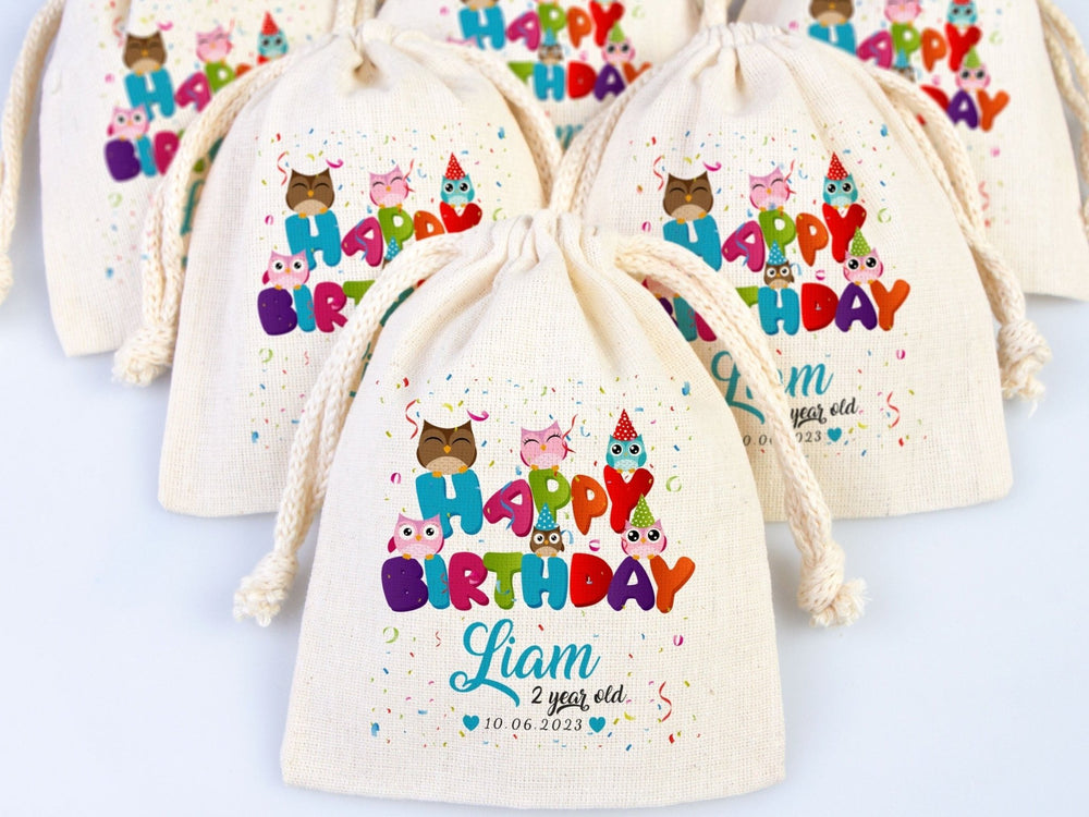 Happy Birthday Gift Bags – Personalized First Birthday Party Bags, Custom Name Goodie Bags for Kids | Pamusan