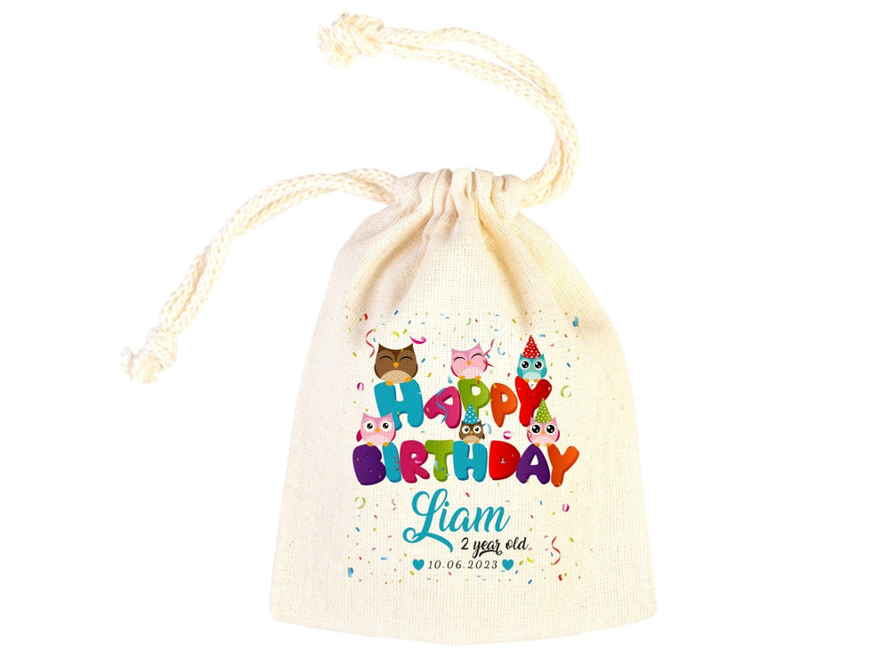 Happy Birthday Gift Bags – Personalized First Birthday Party Bags, Custom Name Goodie Bags for Kids | Pamusan