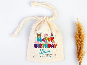 Happy Birthday Gift Bags – Personalized First Birthday Party Bags, Custom Name Goodie Bags for Kids — custom print | Pamusan
