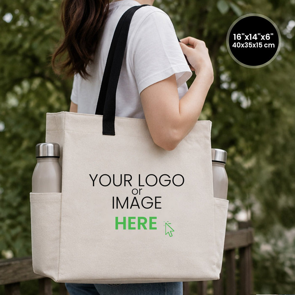 Canvas tas van Pamusan met ruimte voor een eigen logo of afbeelding, detailfoto 1 - Pamusan.nl