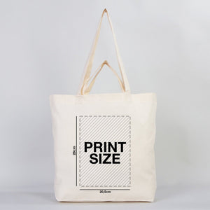 Custom Printed Cotton Grocery Tote Bag – 19"W x 16"H x 4"D Reusable Double Handle Shopping Bag - Pamusan.com