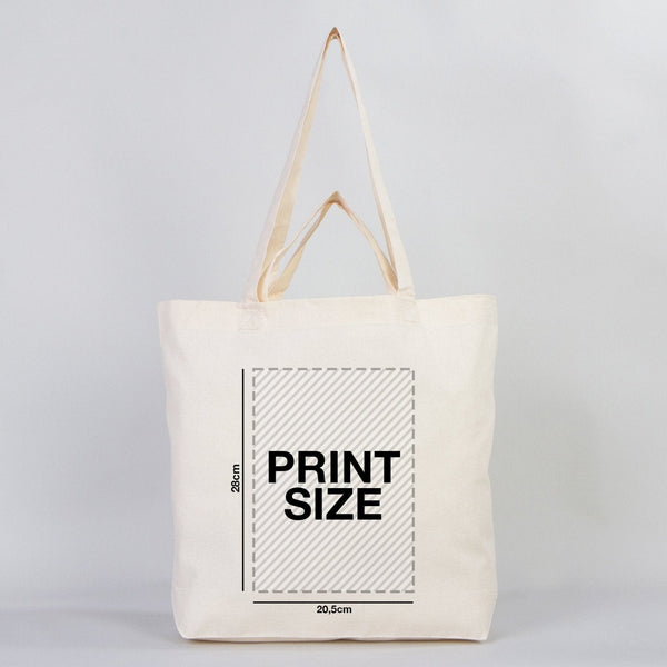 Custom Printed Cotton Grocery Tote Bag – 19"W x 16"H x 4"D Reusable Double Handle Shopping Bag - Pamusan.com