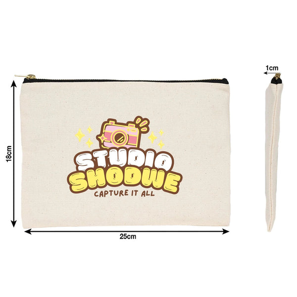 Custom Printed Natural Canvas Clutch Pouch – 10" × 7" (25 × 18 cm) – 10 oz - Pamusan.com