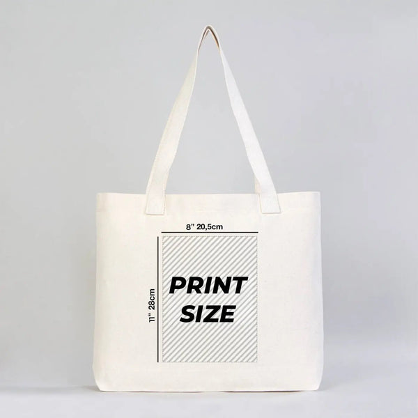 Custom Printed Natural Canvas Tote Bag with Woven Handles – 18" × 14" × 3" (45 × 35 × 8 cm) – Thick 10 oz Cotton | Pamusan