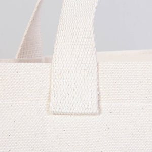 Custom Printed Natural Canvas Tote Bag with Woven Handles – 18" × 14" × 3" (45 × 35 × 8 cm) – Thick 10 oz Cotton | Pamusan