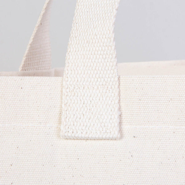 Custom Printed Natural Canvas Tote Bag with Woven Handles – 18" × 14" × 3" (45 × 35 × 8 cm) – Thick 10 oz Cotton | Pamusan