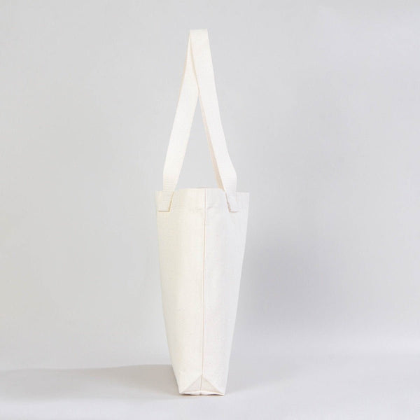 Custom Printed Natural Canvas Tote Bag with Woven Handles – 18" × 14" × 3" (45 × 35 × 8 cm) – Thick 10 oz Cotton | Pamusan