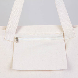Custom Printed Natural Canvas Tote Bag with Woven Handles – 18" × 14" × 3" (45 × 35 × 8 cm) – Thick 10 oz Cotton | Pamusan