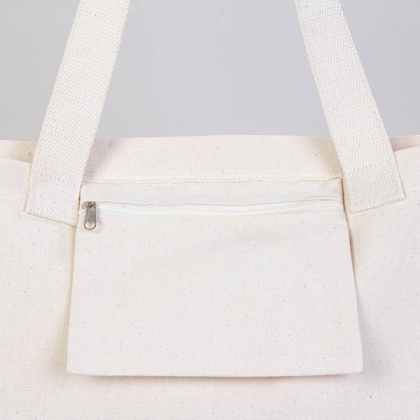 Custom Printed Natural Canvas Tote Bag with Woven Handles – 18" × 14" × 3" (45 × 35 × 8 cm) – Thick 10 oz Cotton | Pamusan