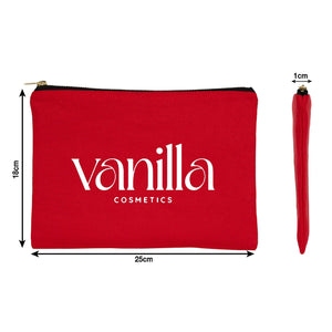 Custom Printed Red Canvas Clutch Pouch – 10" × 7" (25 × 18 cm) – 10 oz - Pamusan.com