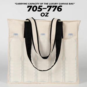 Custom Printed Zippered Canvas Tote Bag – 16" × 14" × 4" (40 × 35 × 10 cm) – Front Pockets – Black Handle - Pamusan.com