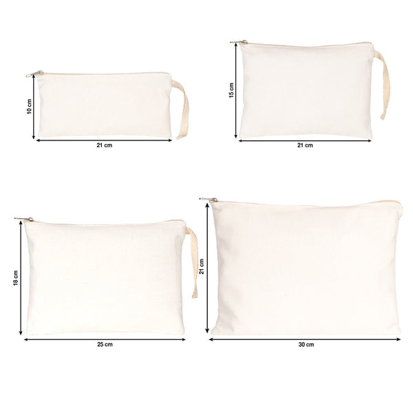 Custom Sublimation Printed Laminated Cotton Clutch Pouch – 8" × 6" (21 ×15 cm) - Pamusan.com