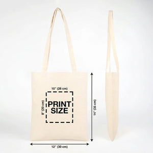 Custom Tote Bag 12"x14" With Logo – Full-Color Print, 6 oz Gabardine Fabric - Pamusan.com
