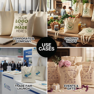 Custom Tote Bags With Logo – 220 gsm Fabric Weight Cotton, Reusable & Printable - Pamusan.com
