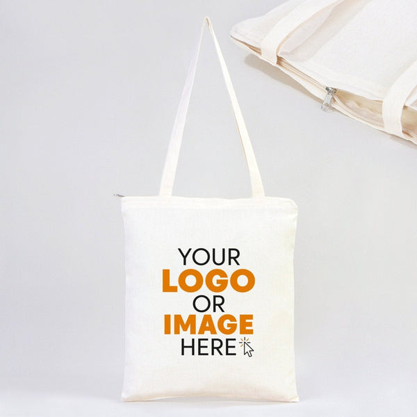 Custom Tote Bags with Zipper – 14"x16" Cotton Cloth Bags, Wholesale Options - Pamusan.com