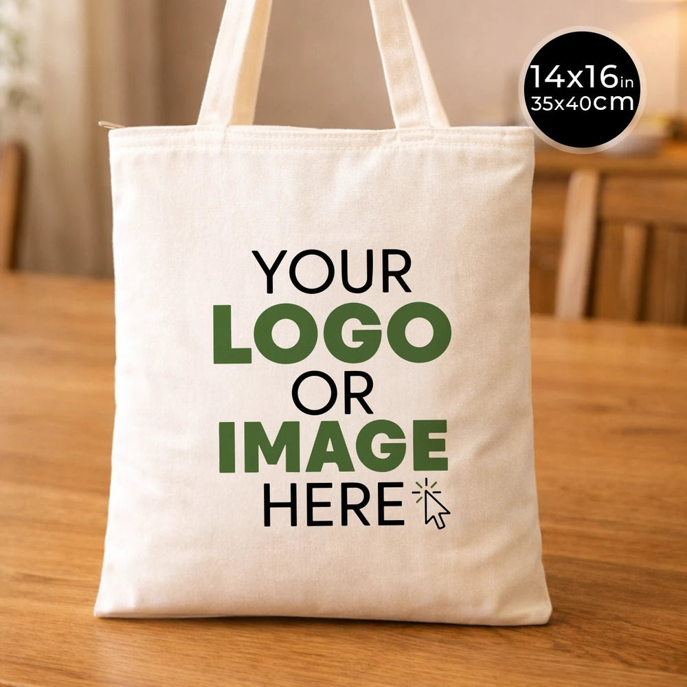 Custom Tote Bags with Zipper – 14"x16" Cotton Cloth Bags, Wholesale Options - Pamusan.com