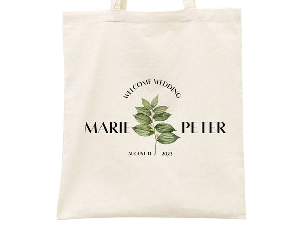 Custom Wedding Welcome Bag – Bridesmaid Gift & Bridal Party Tote – Wedding Favor — custom print | Pamusan
