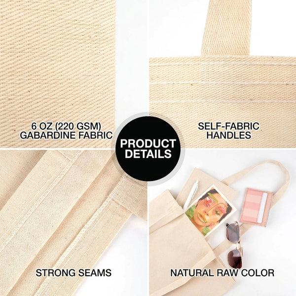 Custom Wide Tote Bag 14"x12" With Logo – Landscape Print, 6 oz Gabardine Fabric - Pamusan.com