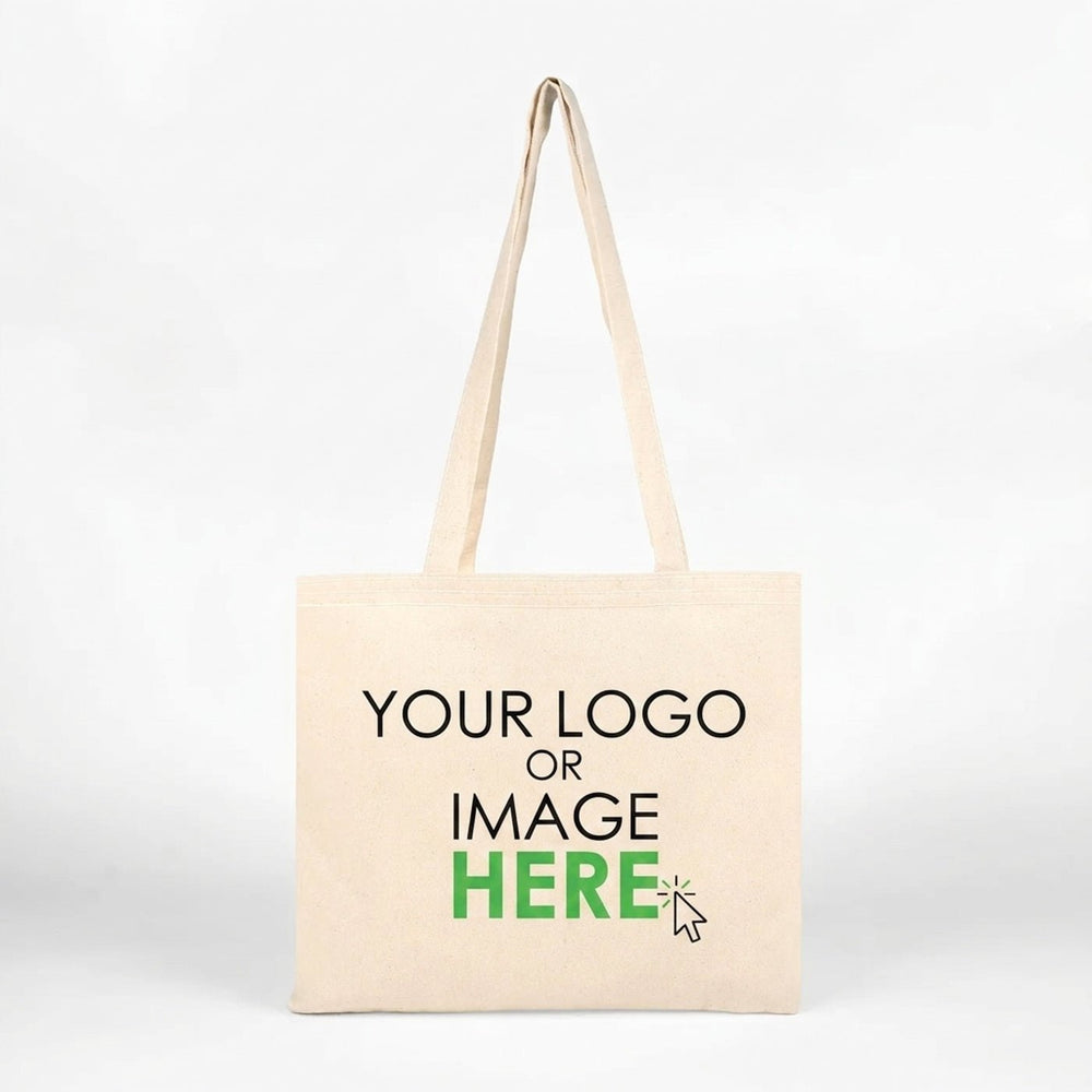 Custom Wide Tote Bag 14"x12" With Logo – Landscape Print, 6 oz Gabardine Fabric - Pamusan.com