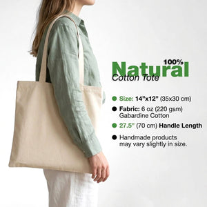 Custom Wide Tote Bag 14"x12" With Logo – Landscape Print, 6 oz Gabardine Fabric - Pamusan.com