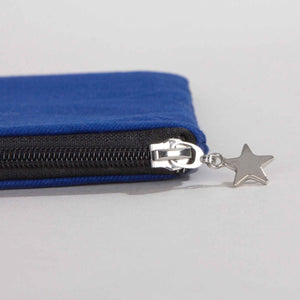 Custom Zippered Clutch Bag – Blue – 10" × 7" (25 × 18 cm) - 10 oz - Pamusan.com