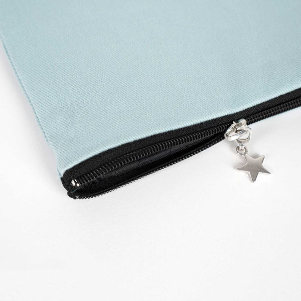 Custom Zippered Clutch Bag – Light Blue – 10" × 7" (25 × 18 cm) - 10 oz - Pamusan.com