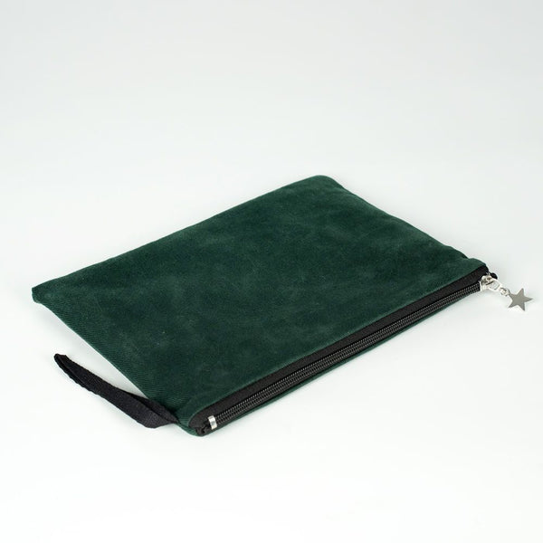 Custom Zippered Clutch Bag – Pine Green – 10" × 7" (25 × 18 cm) - Pamusan.com